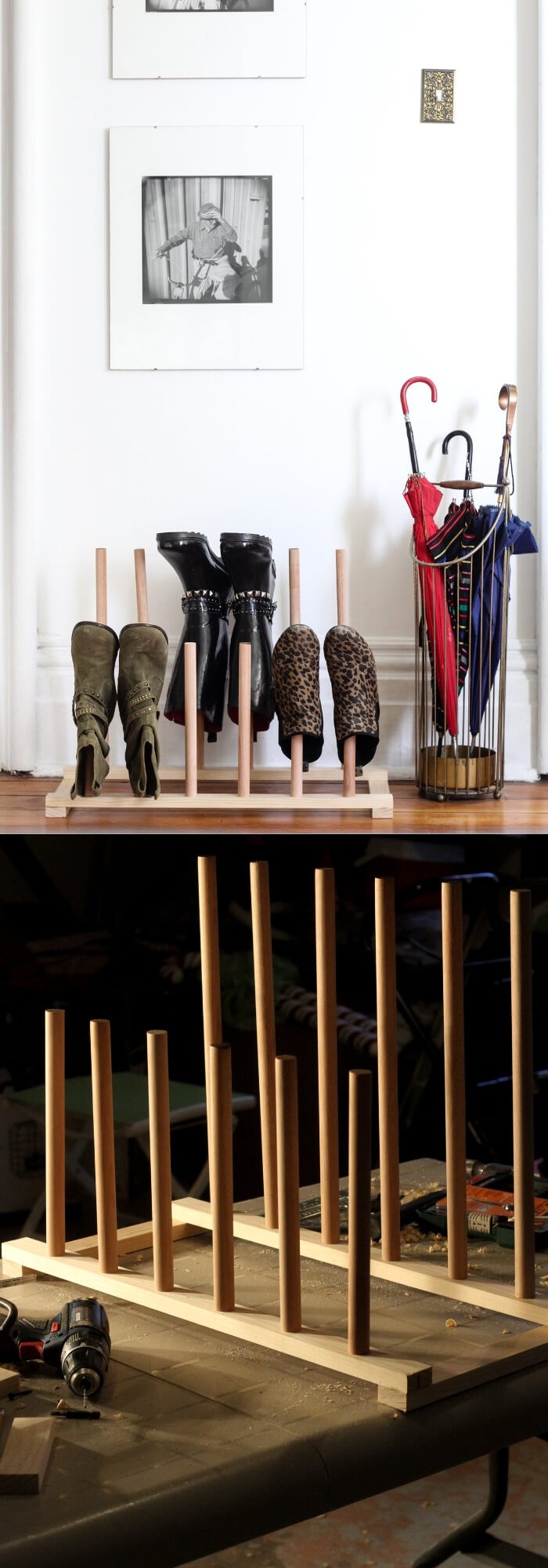 #26. DIY Wooden Shoe Rack