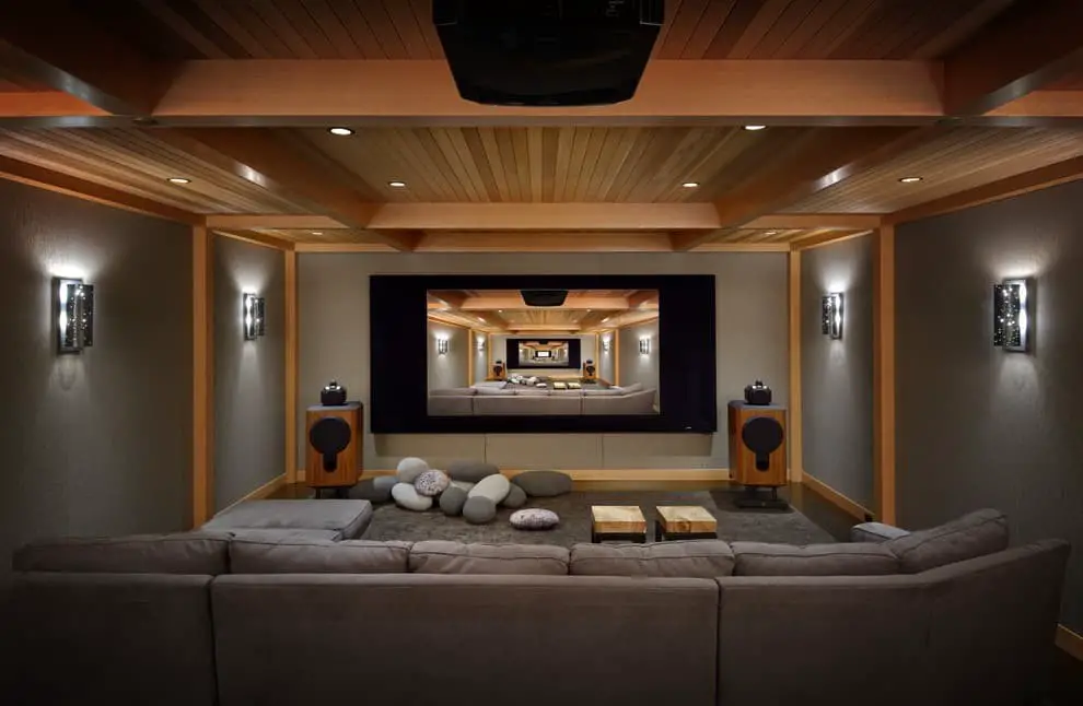 Set up a home cinema with a big-screen TV and surround sound