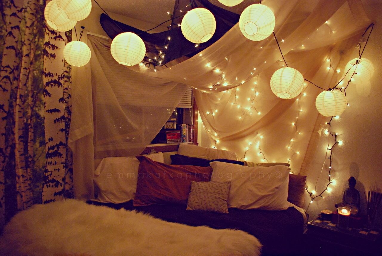 String lights and lanterns