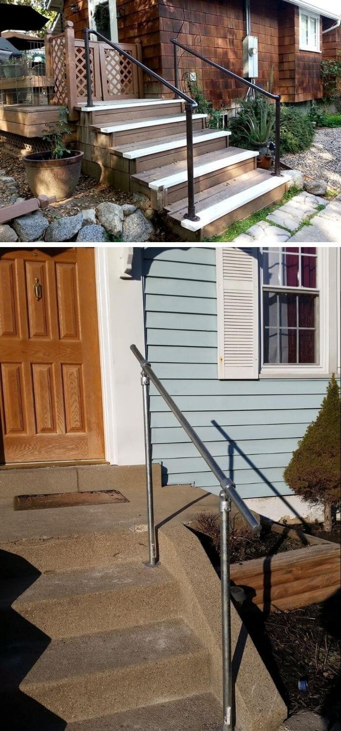 Mounted steel porch railing