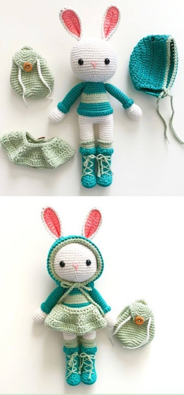 Adventure bunny Amigurumi doll