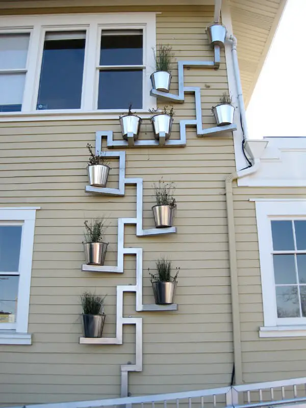 #12. The “Bucket Brigade” Downspout Planter