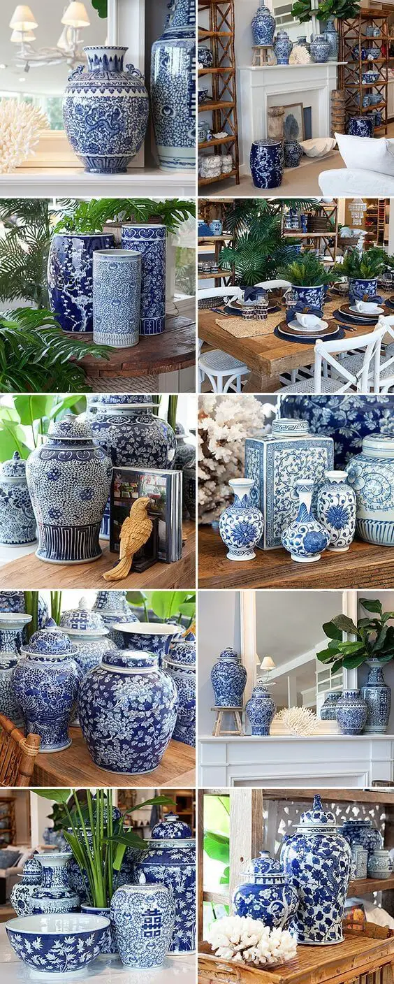 #11. Blue and white dynasty ginger jars