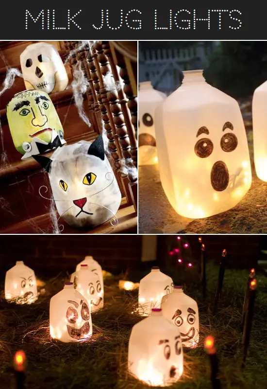 Milk Jug Luminaries