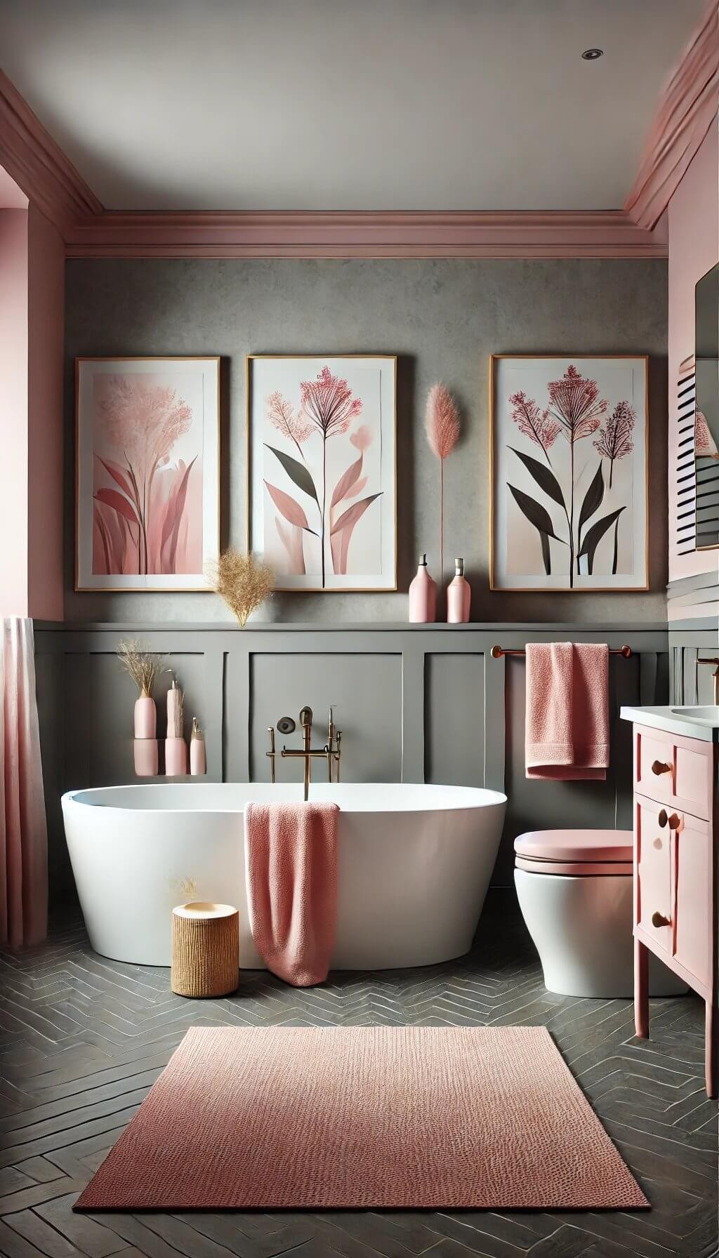 Grey Walls with Pink Accessories