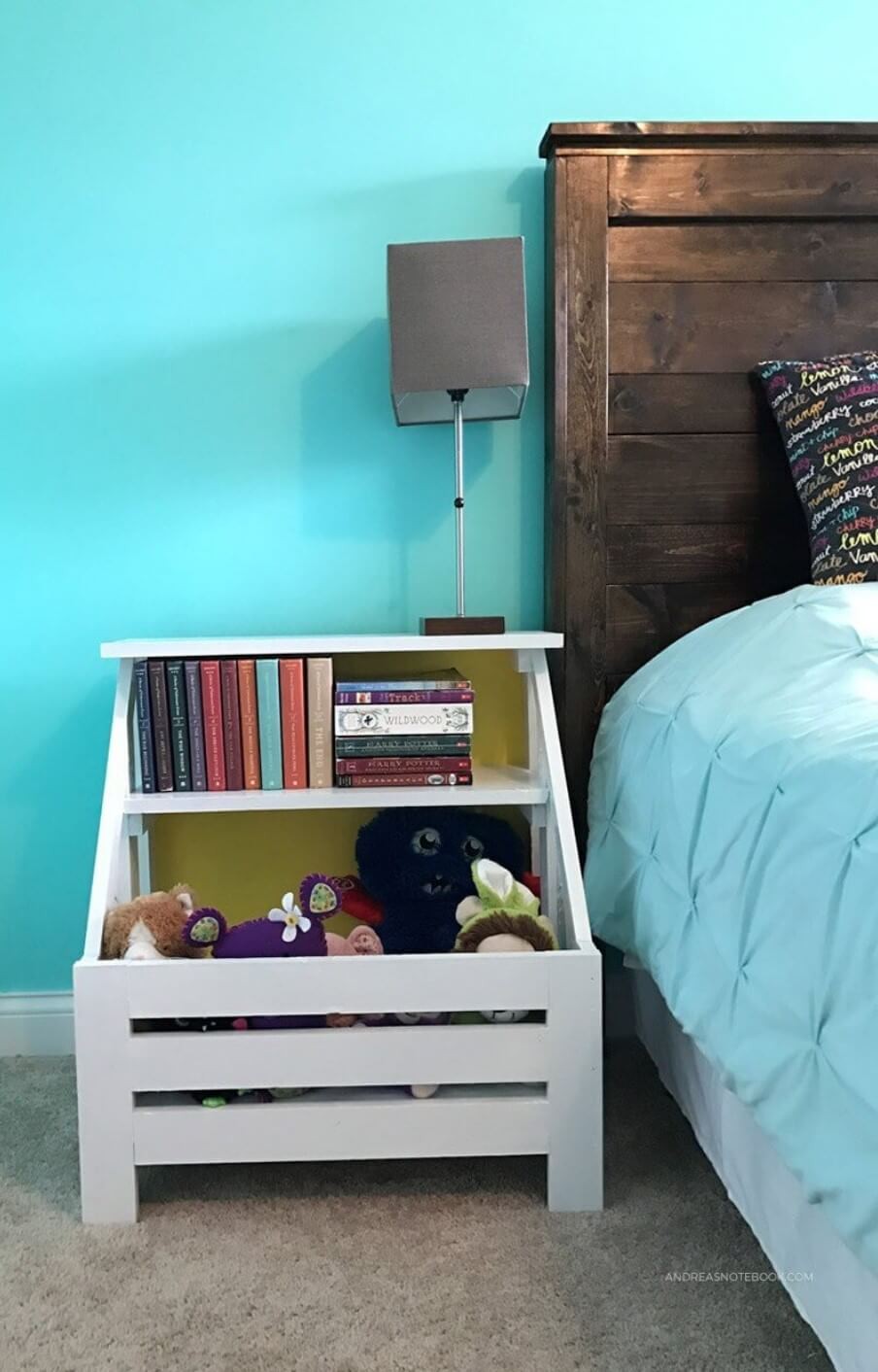 DIY bookshelf nightstand