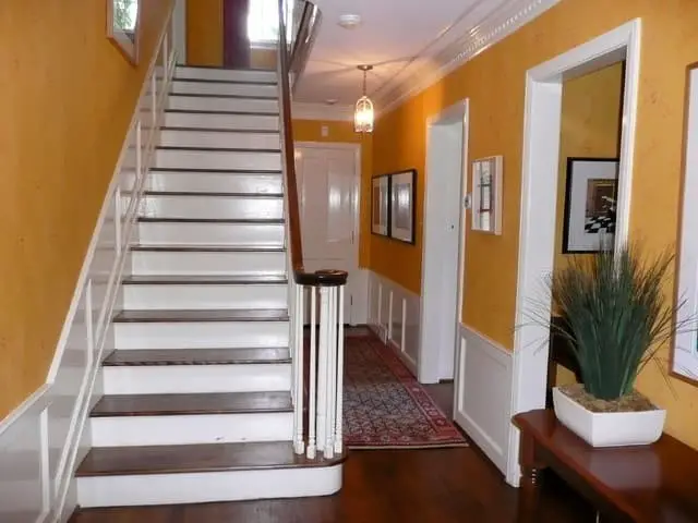 Half wall paneling ideas for stairs.