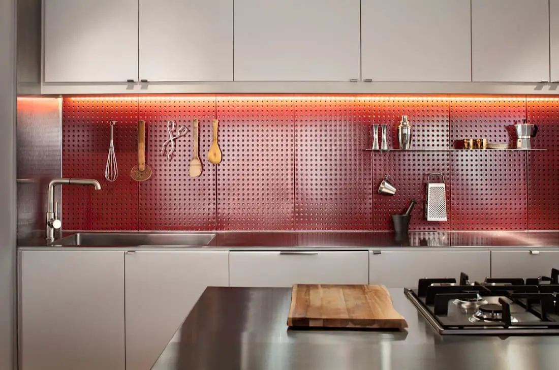 Pegboard backsplash