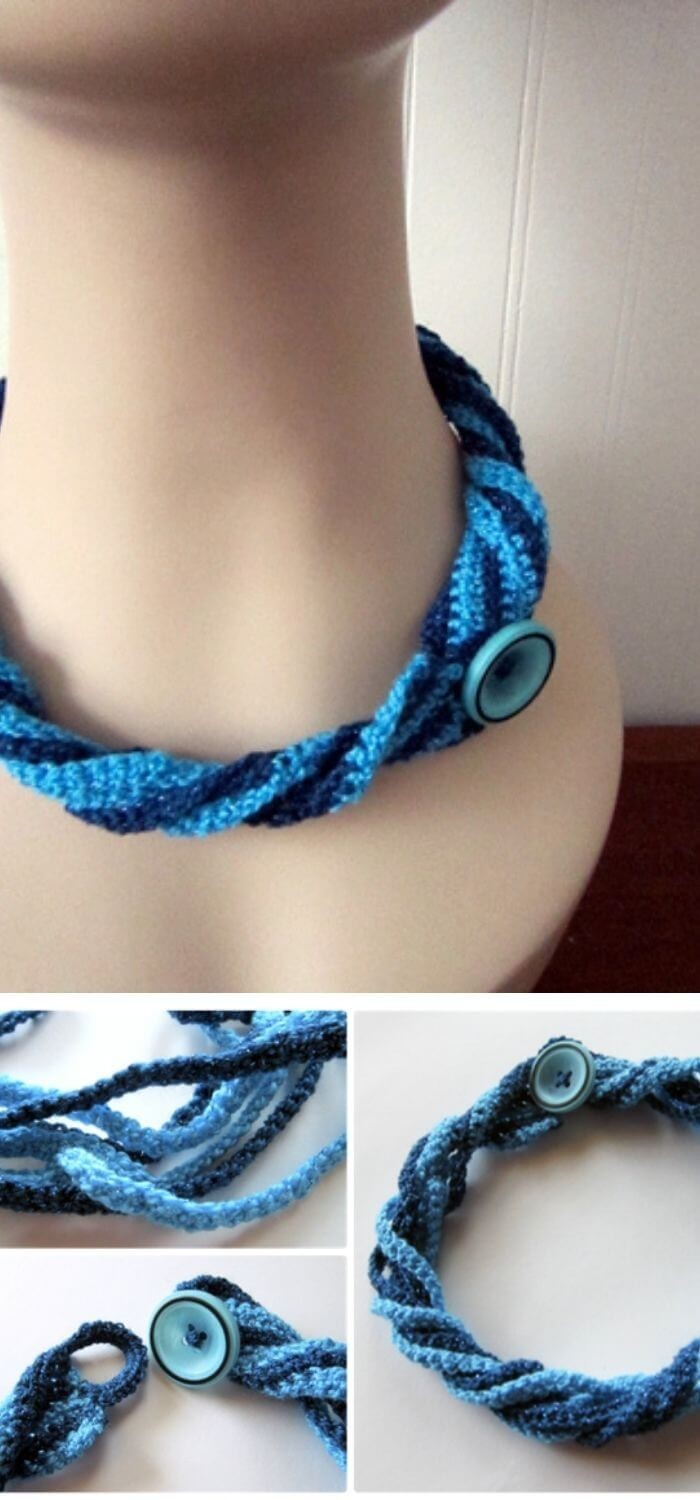 Crochet twist necklace