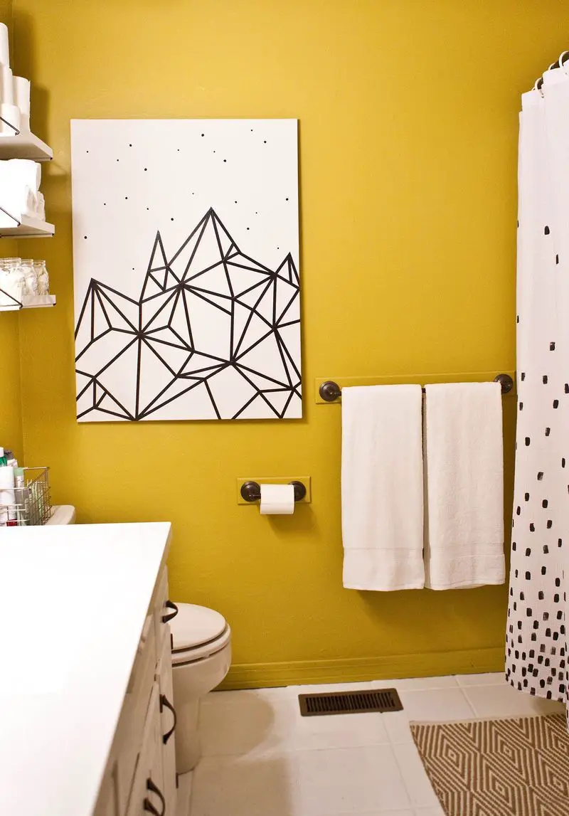 Washi Tape Wall Art for Bathroom