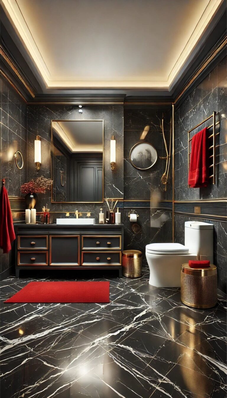 15+ Dramatic Red And Black Bathroom Designs For Daring Decorators