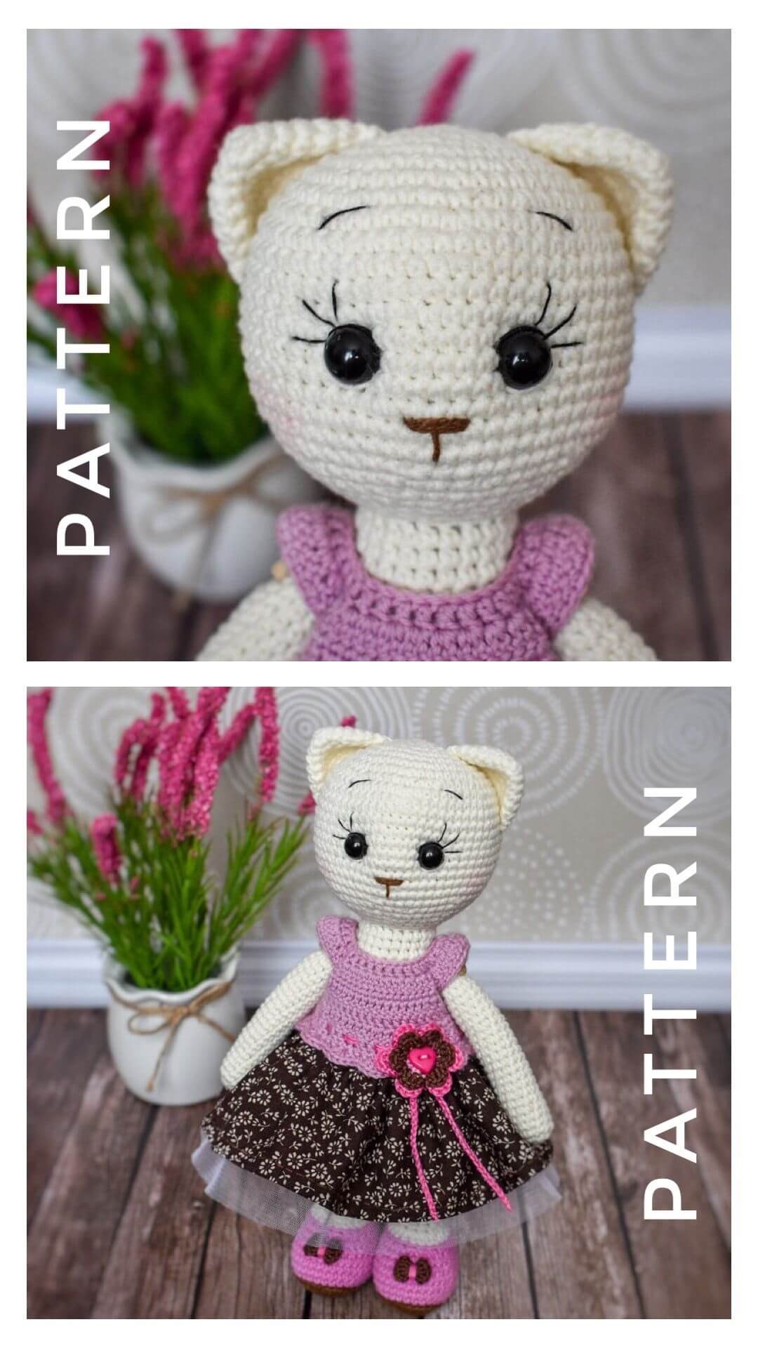 Crochet PATTERN kitty Mary Amigurumi toy, Amigurumi Pattern