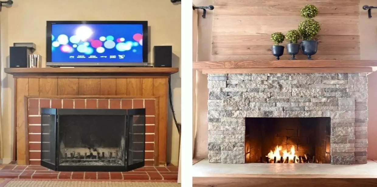 Fireplace stone tile ideas