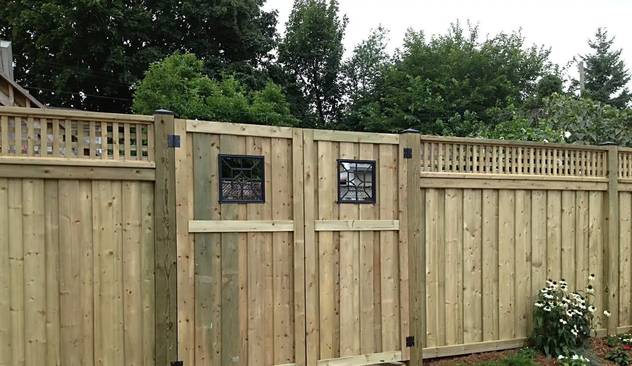 Wooden Gates with Stainless Window