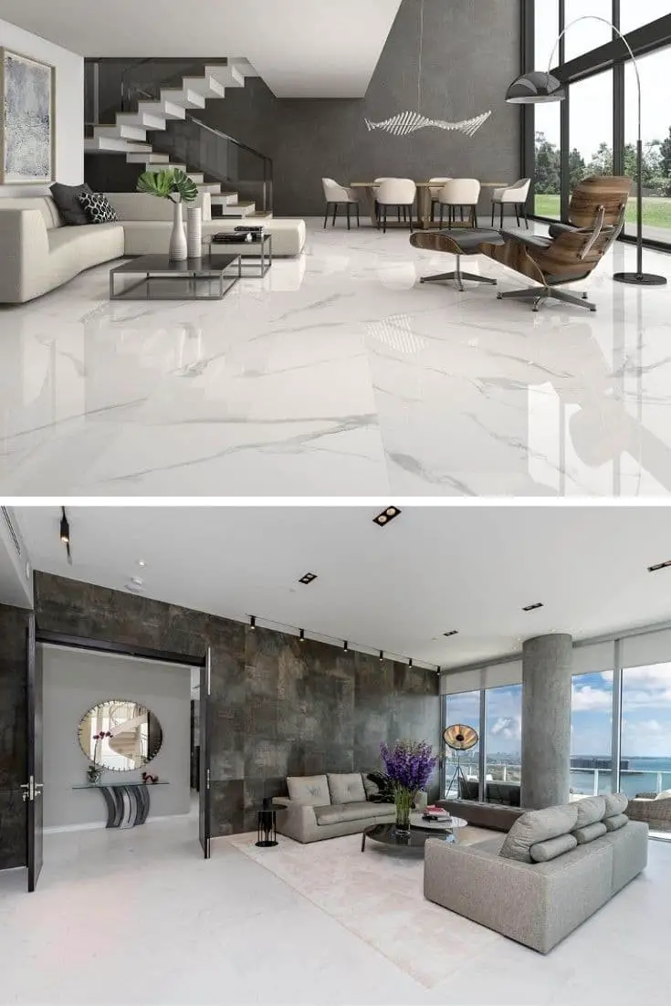 White marble tiles