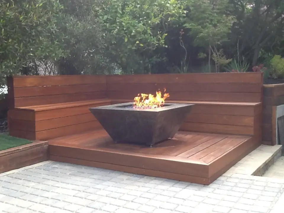 Trendy fire pit table