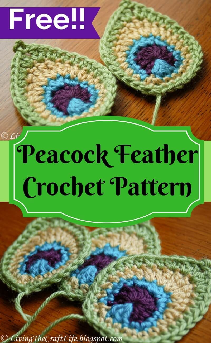 Crochets Peacock Feather Applique