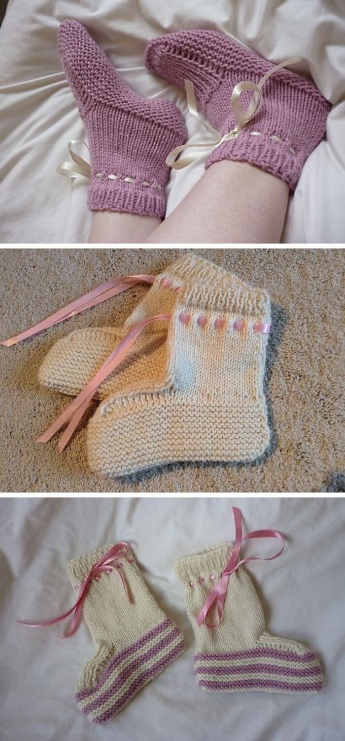 Worsted bed socks