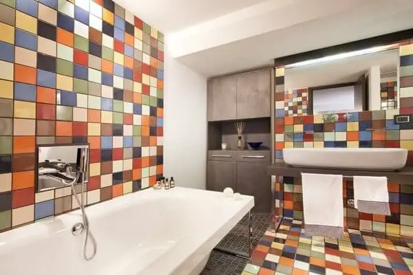 Funky basement bathroom