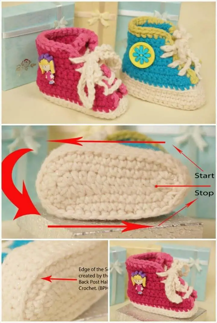 Super Soft Crochet Baby Sneakers