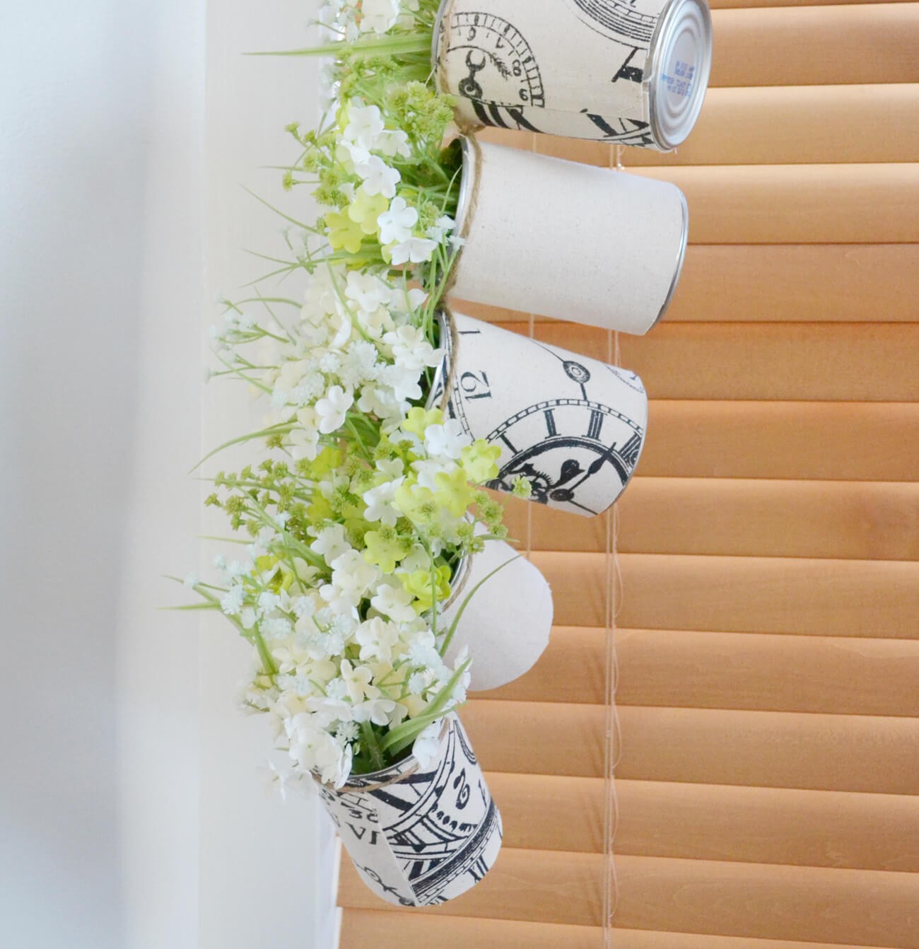 Hanging Tin Can Planters for Window