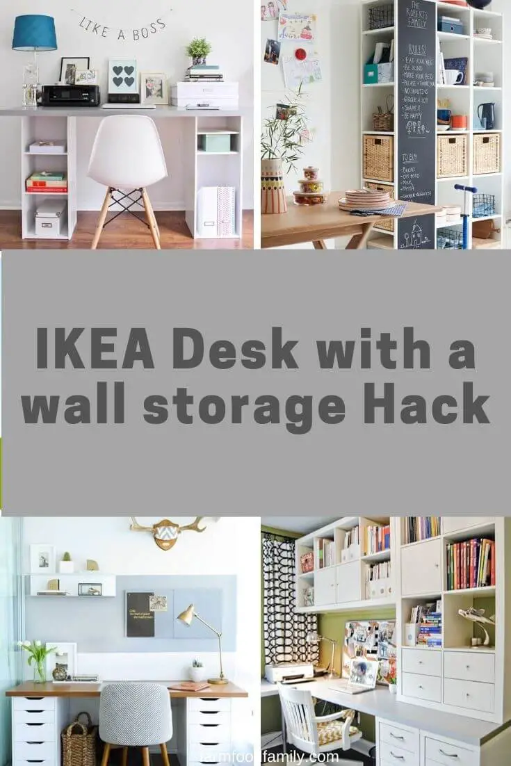 IKEA Desk with a wall storage Hack