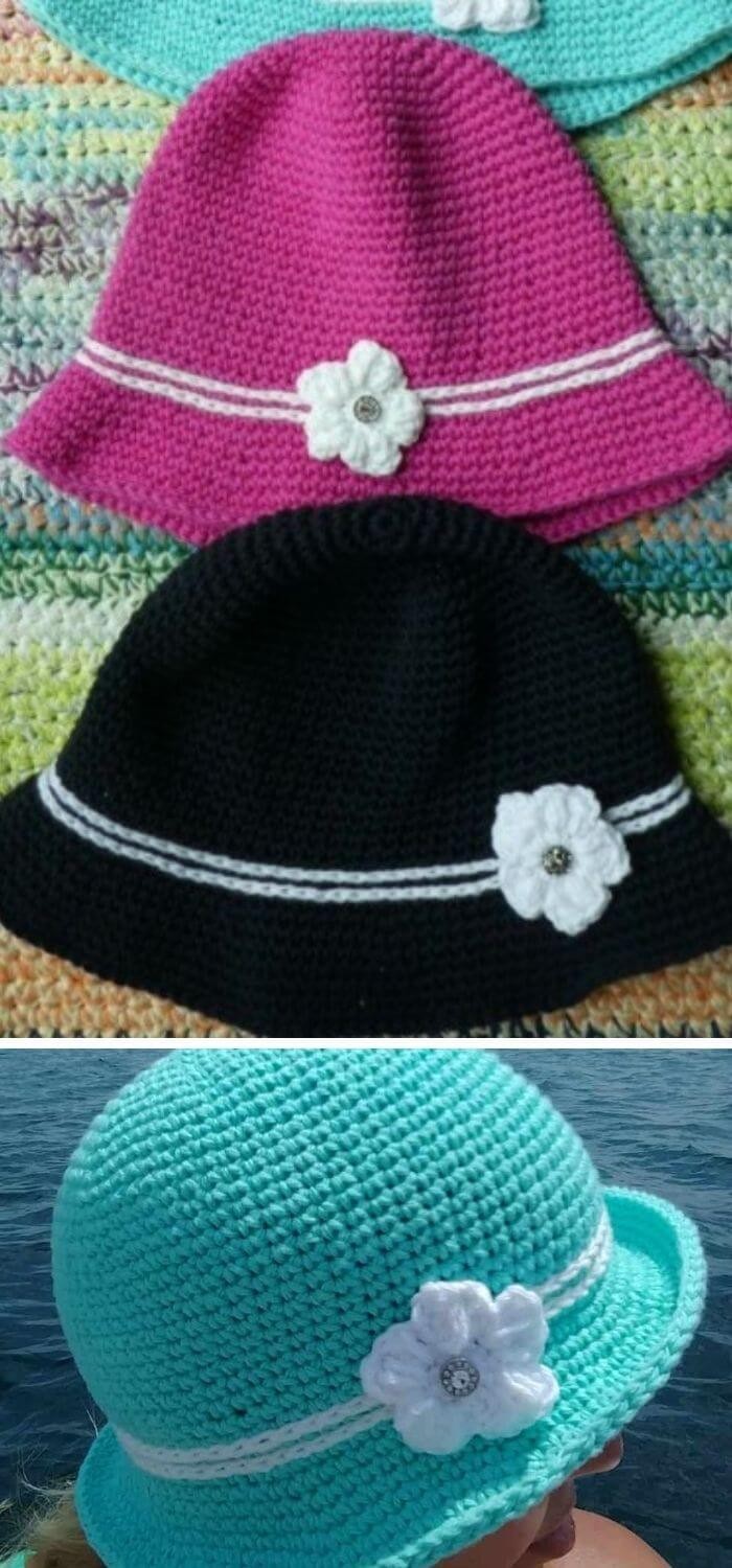 Elegant crochet sunhat