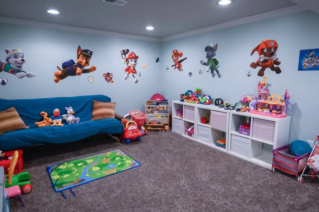 Cheap basement playroom ideas.