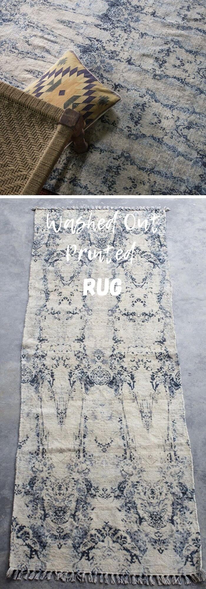 Vintage Washed Out Printed Rug