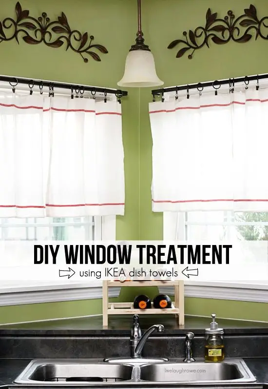 #22. Window Treatment from Dish Towels