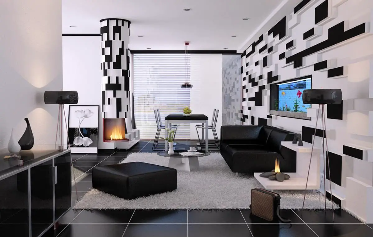 3D wallpaper living room design