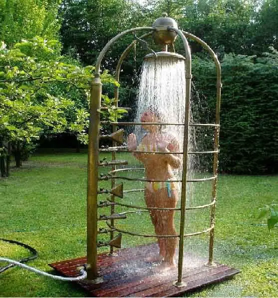 Hose-fed Portable Outdoor Shower