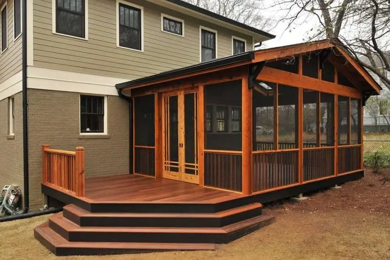 Cedar screened in porch