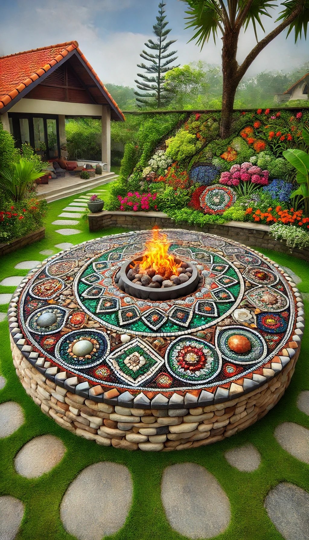 Artistic Stone Fire Pit