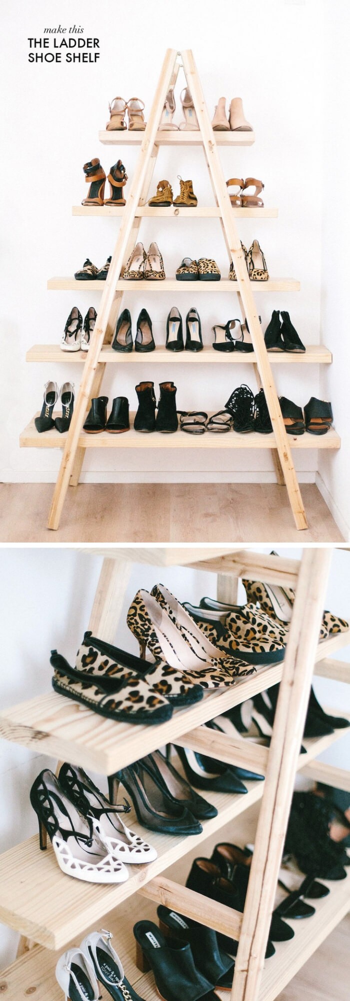 #2. The Ladder Shoe Shelf (Pyramid Stairs)