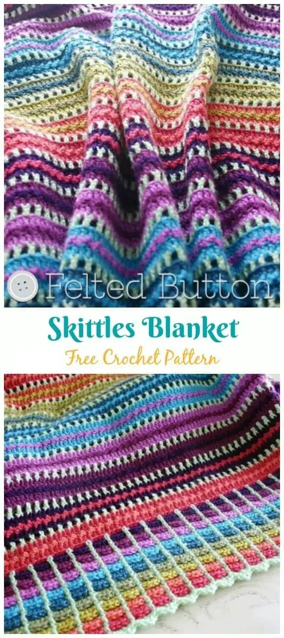 Skittles Blanket Free Crochet Pattern