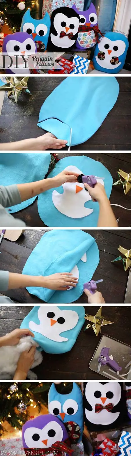 DIY super Cute Owl and Penguins Pillows