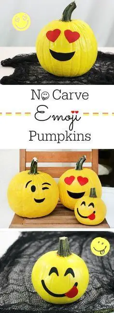 No Carve Emoji Pumpkins