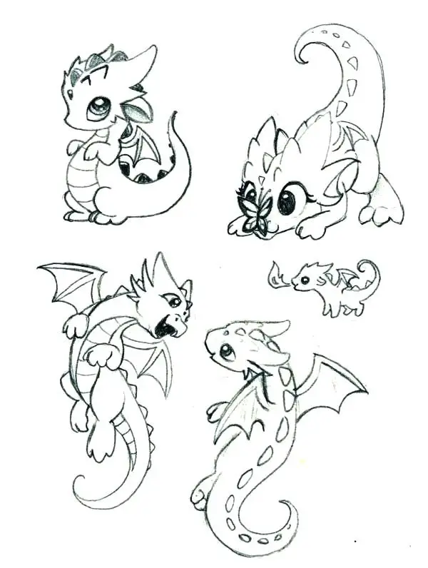 Cute dragon drawings