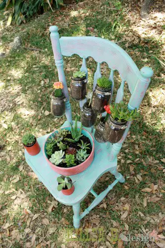 Mason Jars Chair Planter