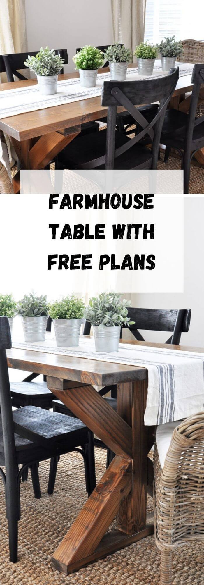 X Brace Farmhouse Table Plan