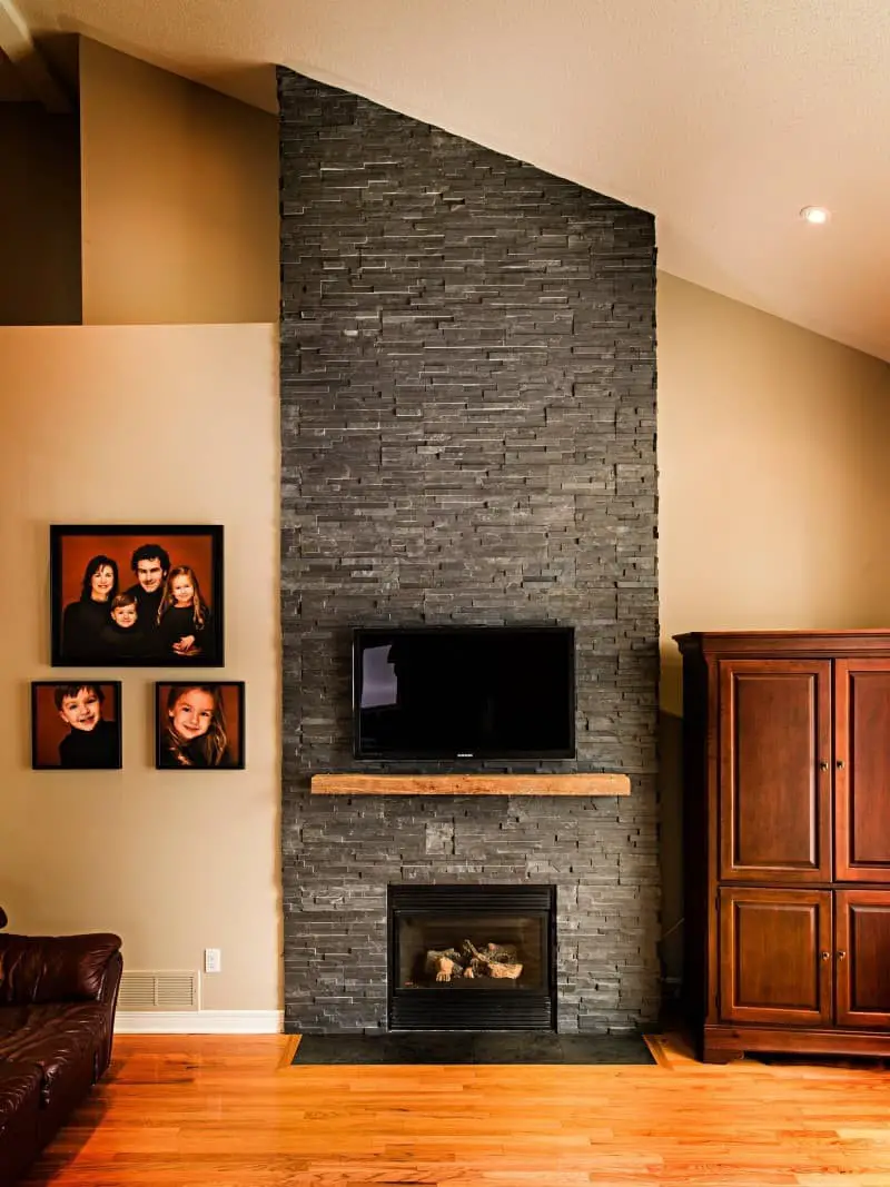 Faux Stone Veneer Fireplace