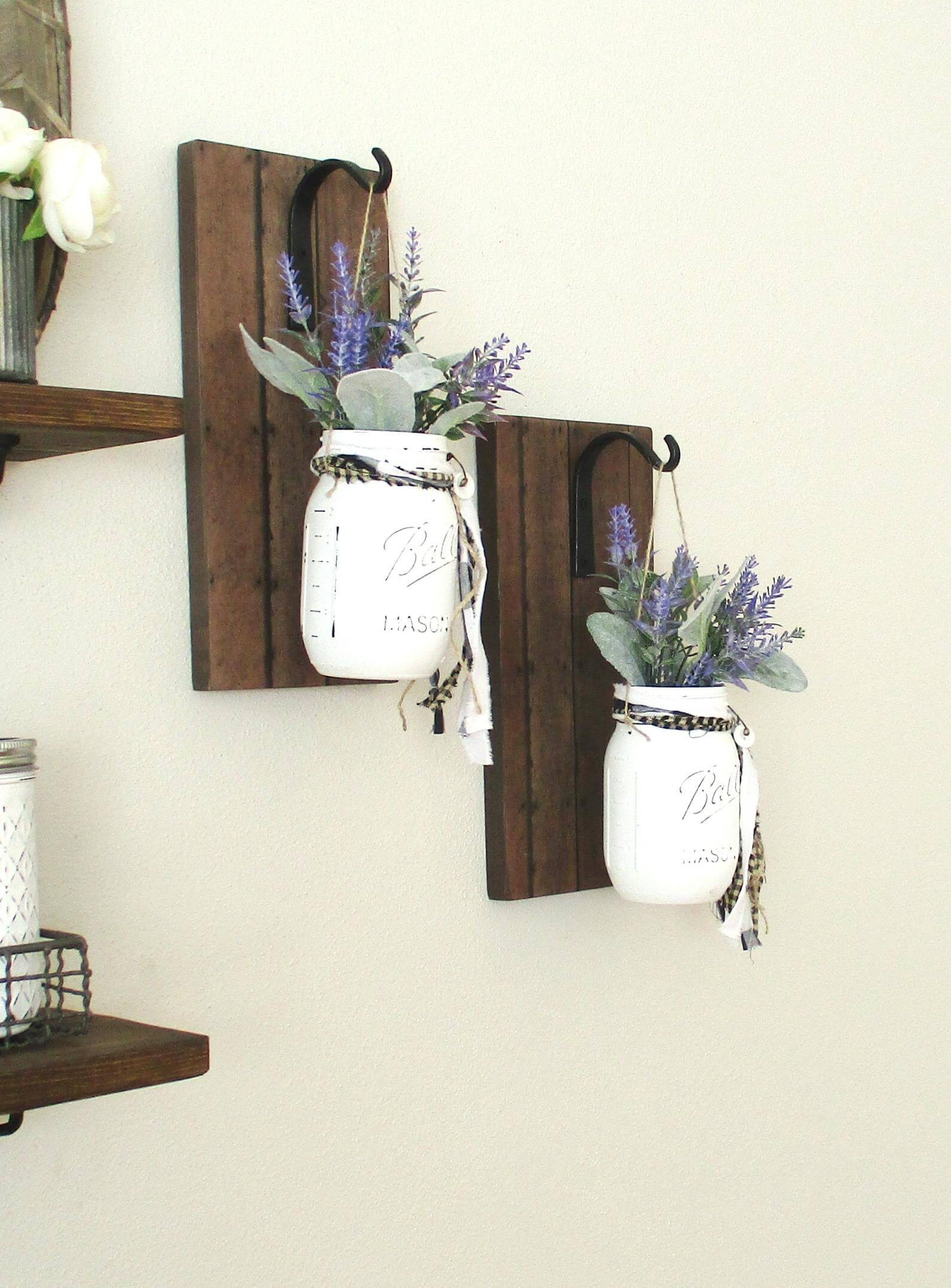 Rustic Hanging Mason Jar Sconce