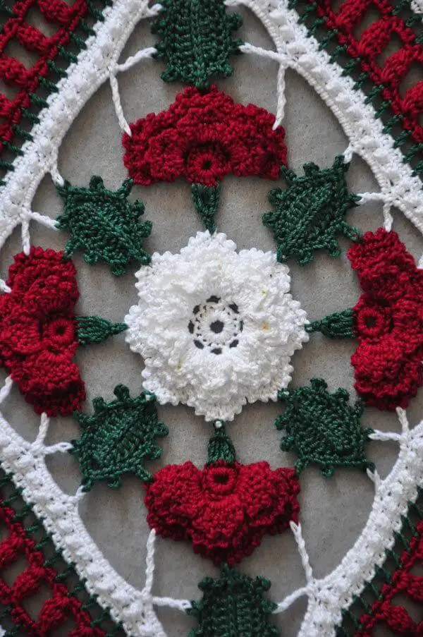 Christmas Rose Doily