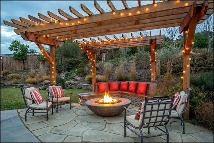 Pergola fire pit ideas