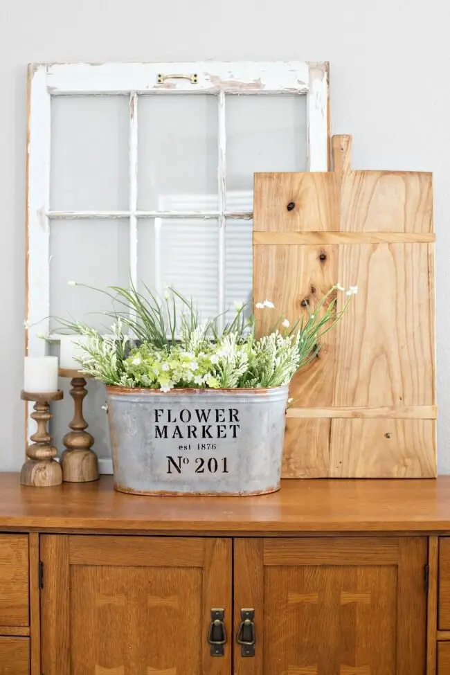 Use bucket as flower pots!