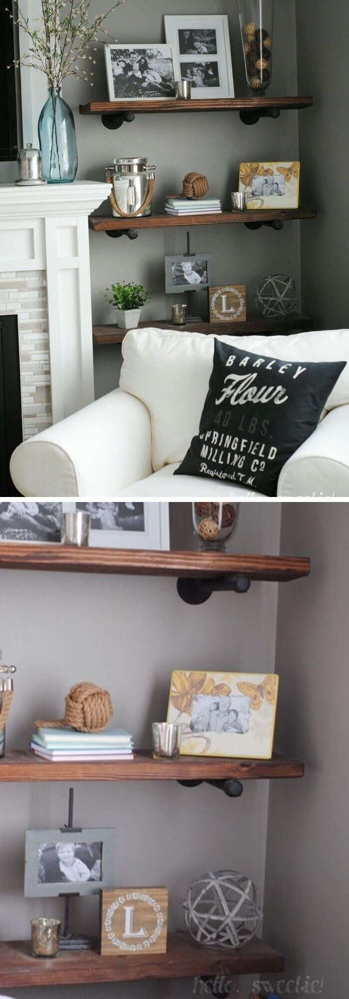 #3. Rustic industrial shelf