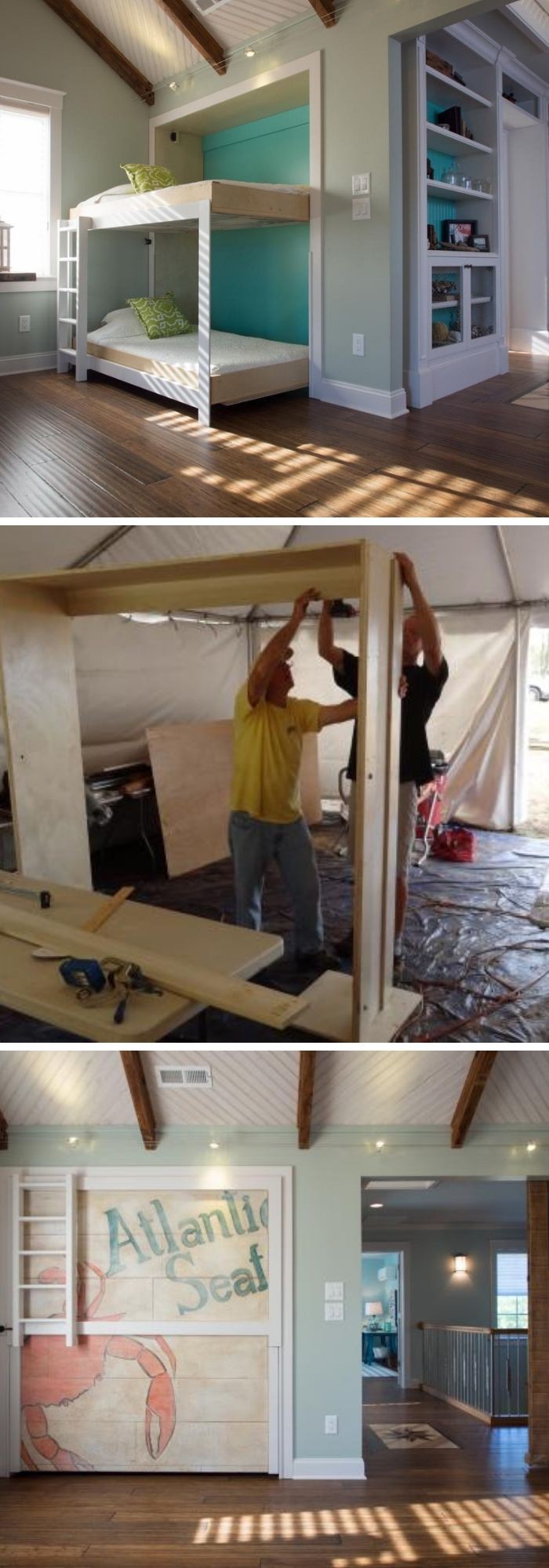 #21. DIY Side-Fold Murphy Bunk Bed