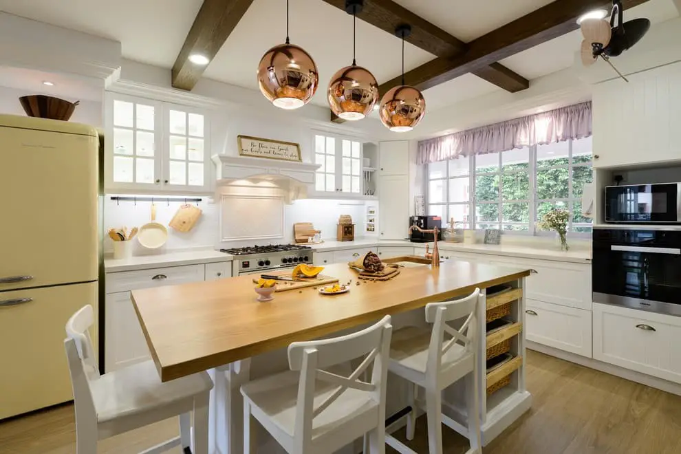 Beige Appliances + White Cabinets.