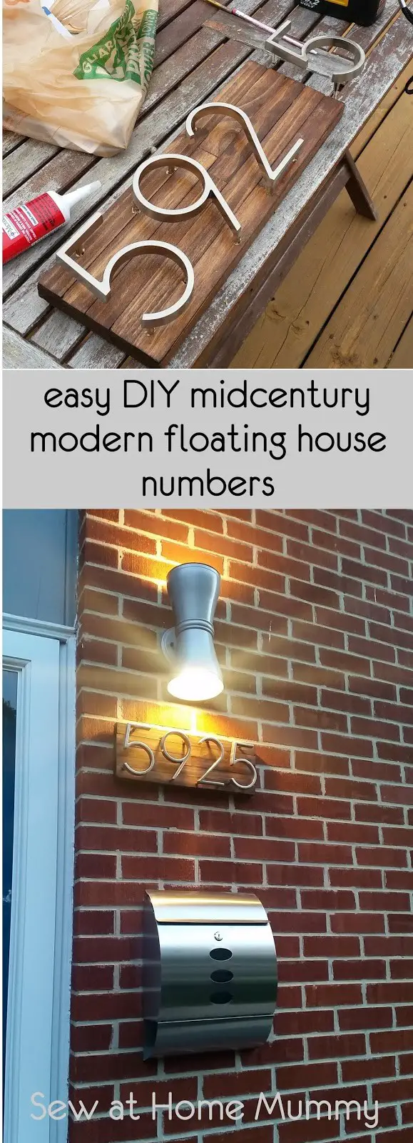 Modern floating house numbers